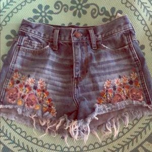 Floral Embroidered Hollister Shorts